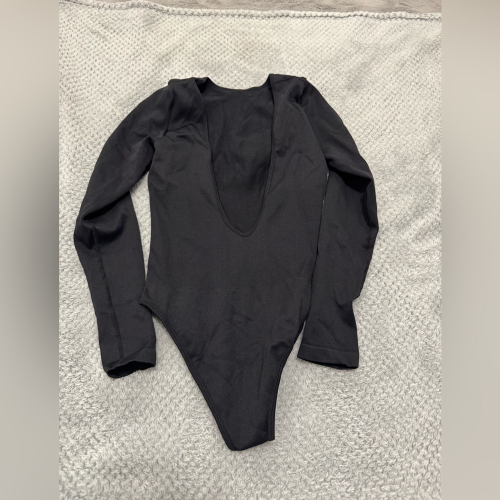 Elegant Black Long Sleeve Women's Bodysuit
